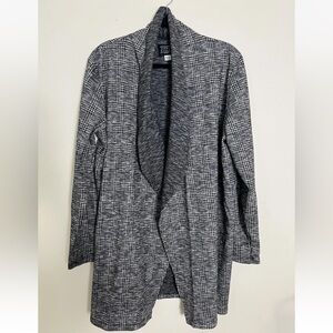 Simply Styled by‎ Sears Women Gray Glen Plaid Open Cardigan Sweater XL Outerwear